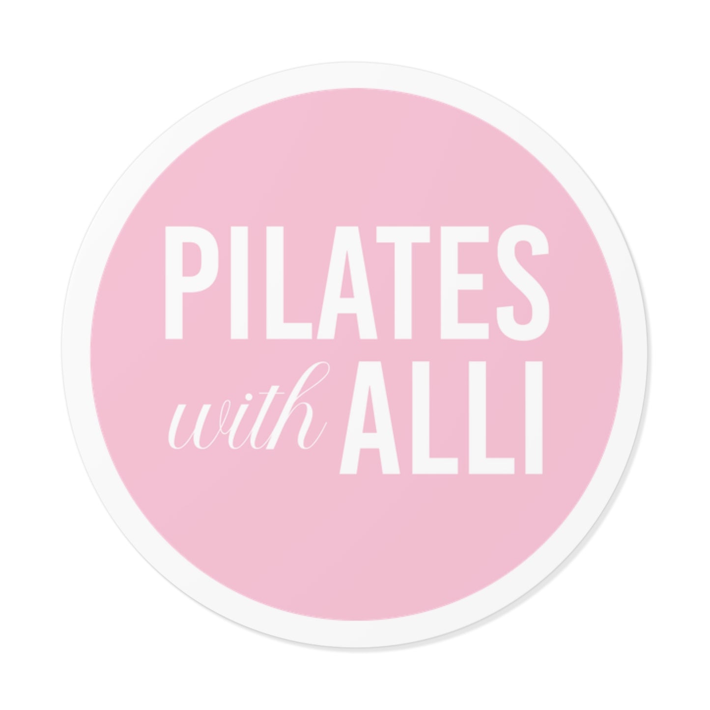 Pilates with Alli Round Sticker - Pink