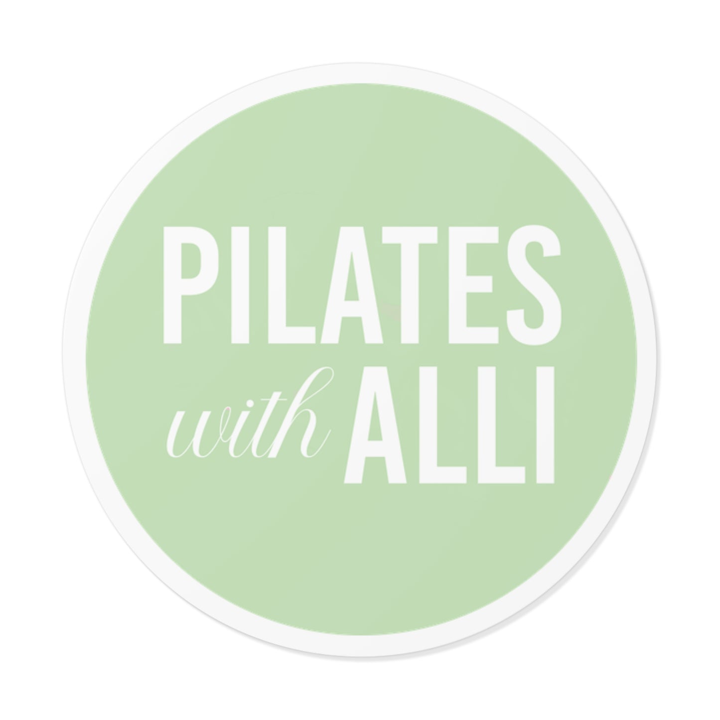 Pilates with Alli Round Sticker - Green