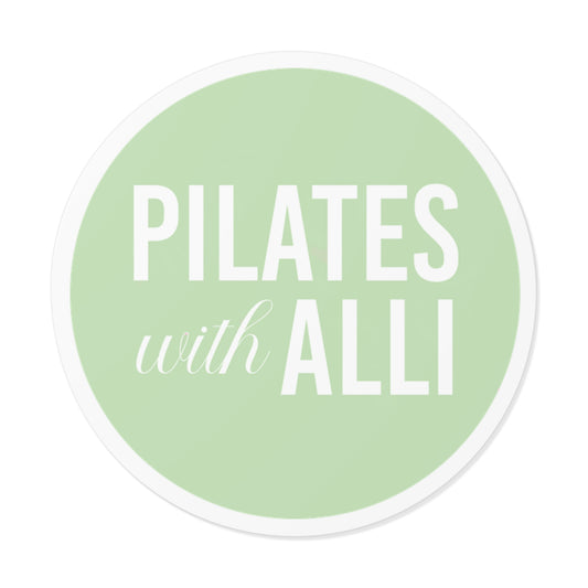 Pilates with Alli Round Sticker - Green